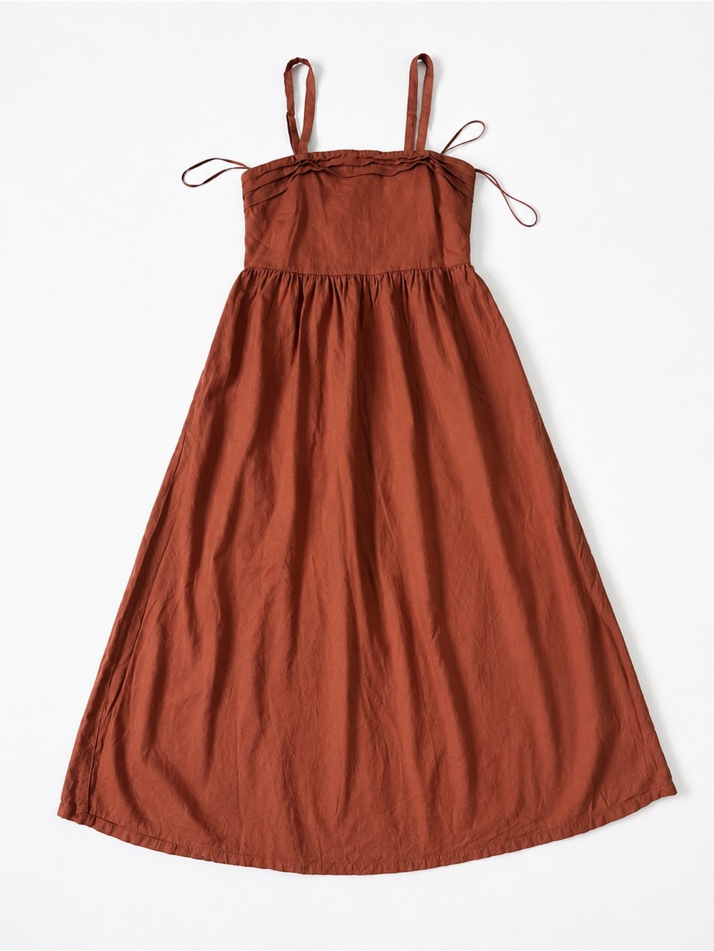 Joie Linen Blend Brown Midi Dress Boho Resort Summer Size 2”